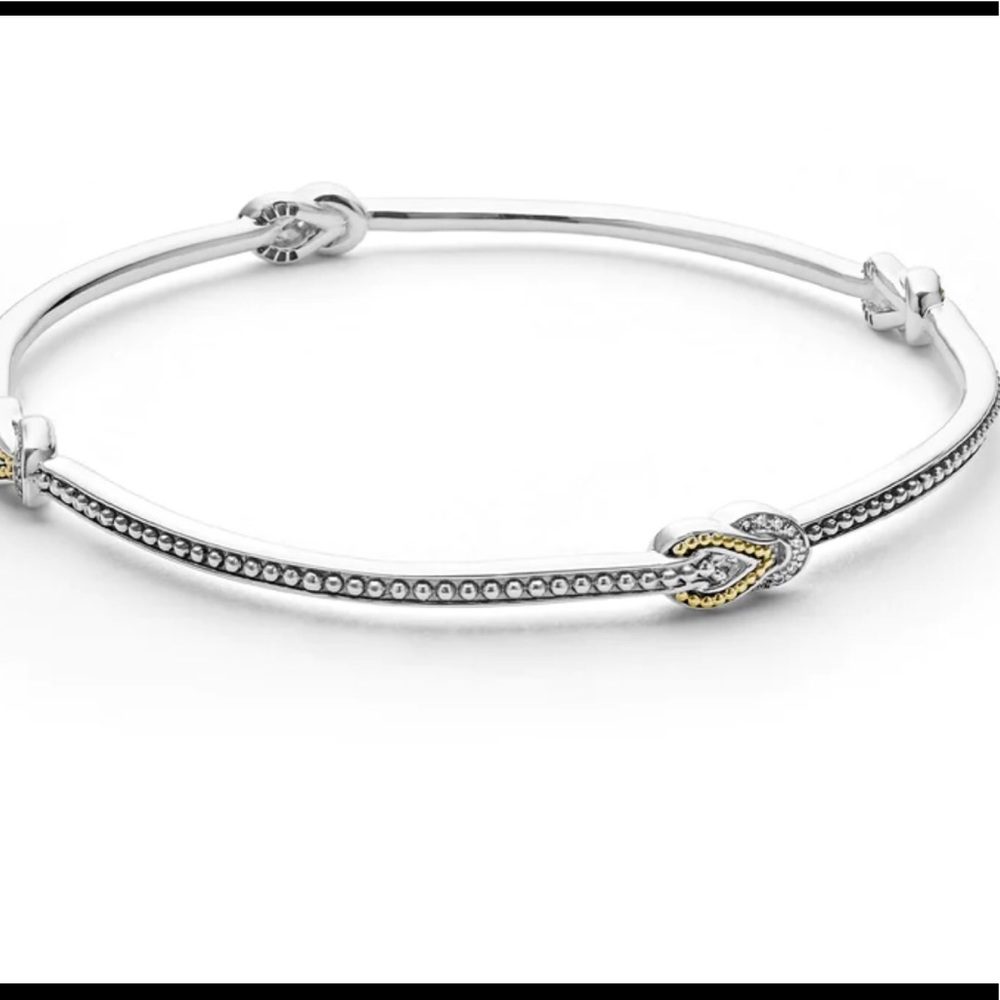 LAGOS Newport bangle in two tone.